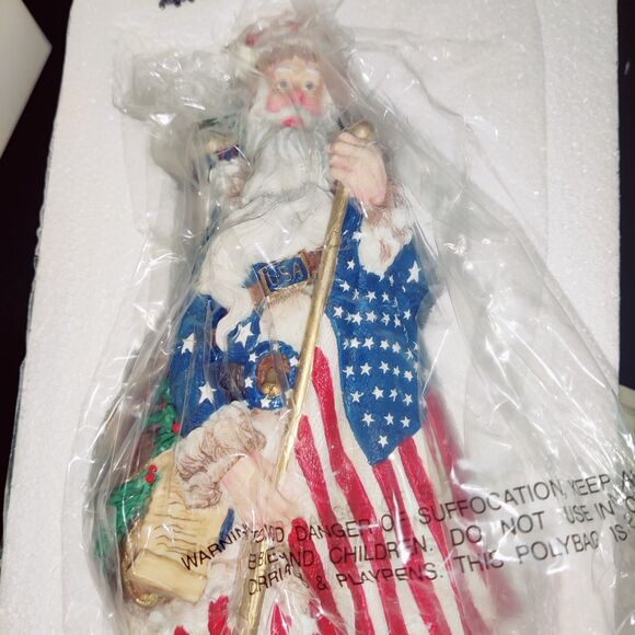 Lenox 2002 Pencil Santa Star Spangled Santa Patriotic Uncle Sam American Flag - Picture 11 of 14